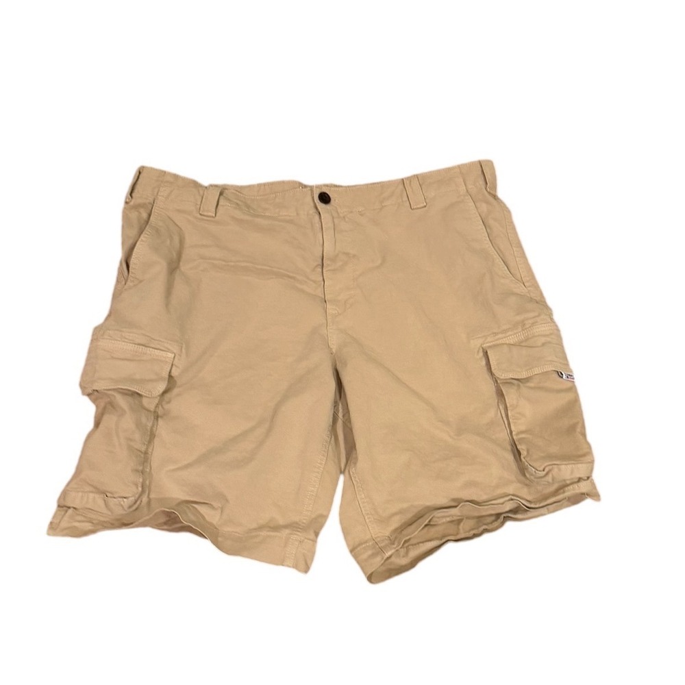 Tommy‎ Jeans Mens Khaki Cargo Shorts Tan Cotton Multi Pocket Casual Utility 38
